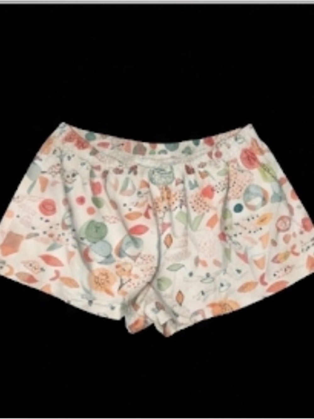 Rare Find! VINTAGE Cream Cami Tank & Printed Shorts, Pajama, Loungewear Set (M) - Picture 6 of 8